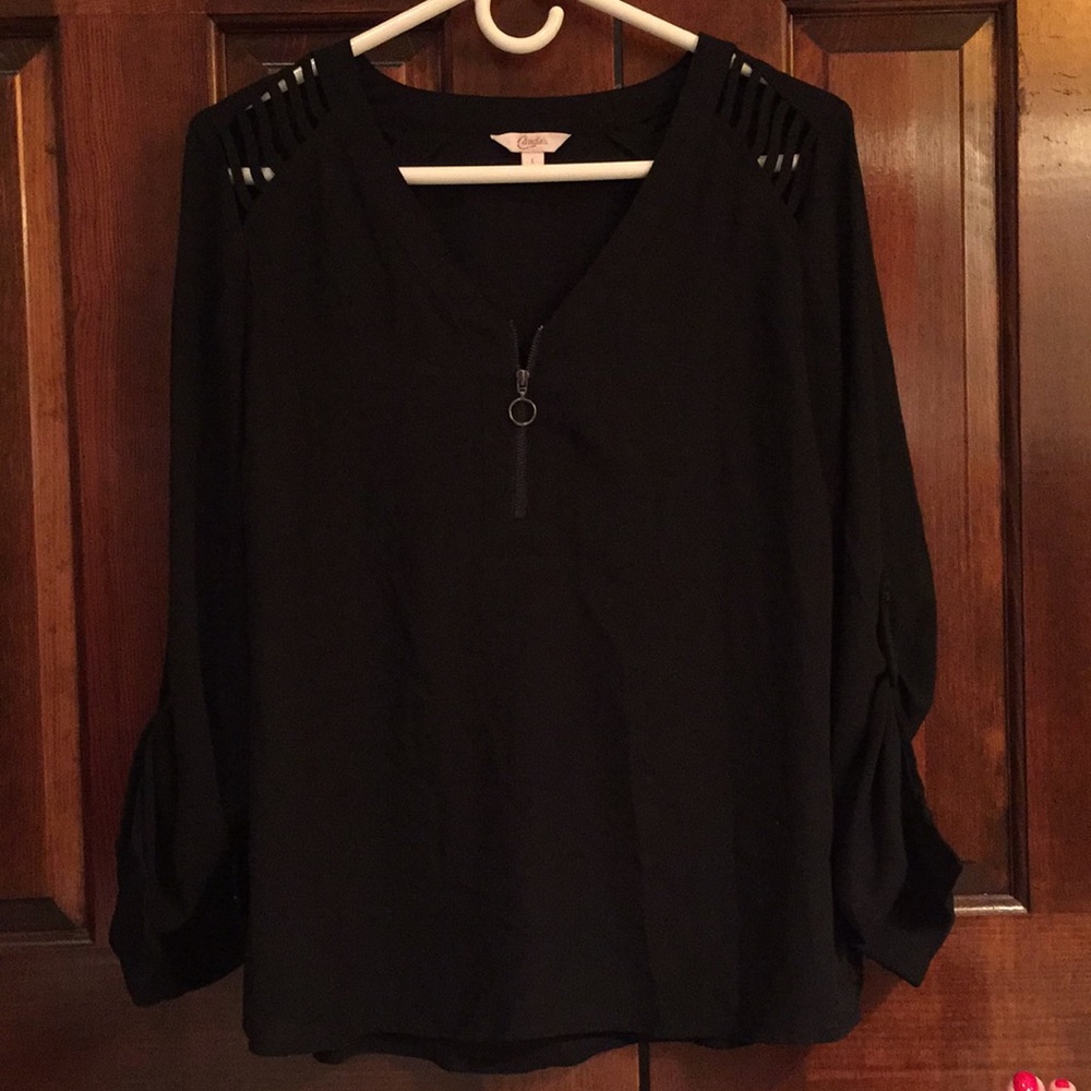 Black long sleeve blouse size L
